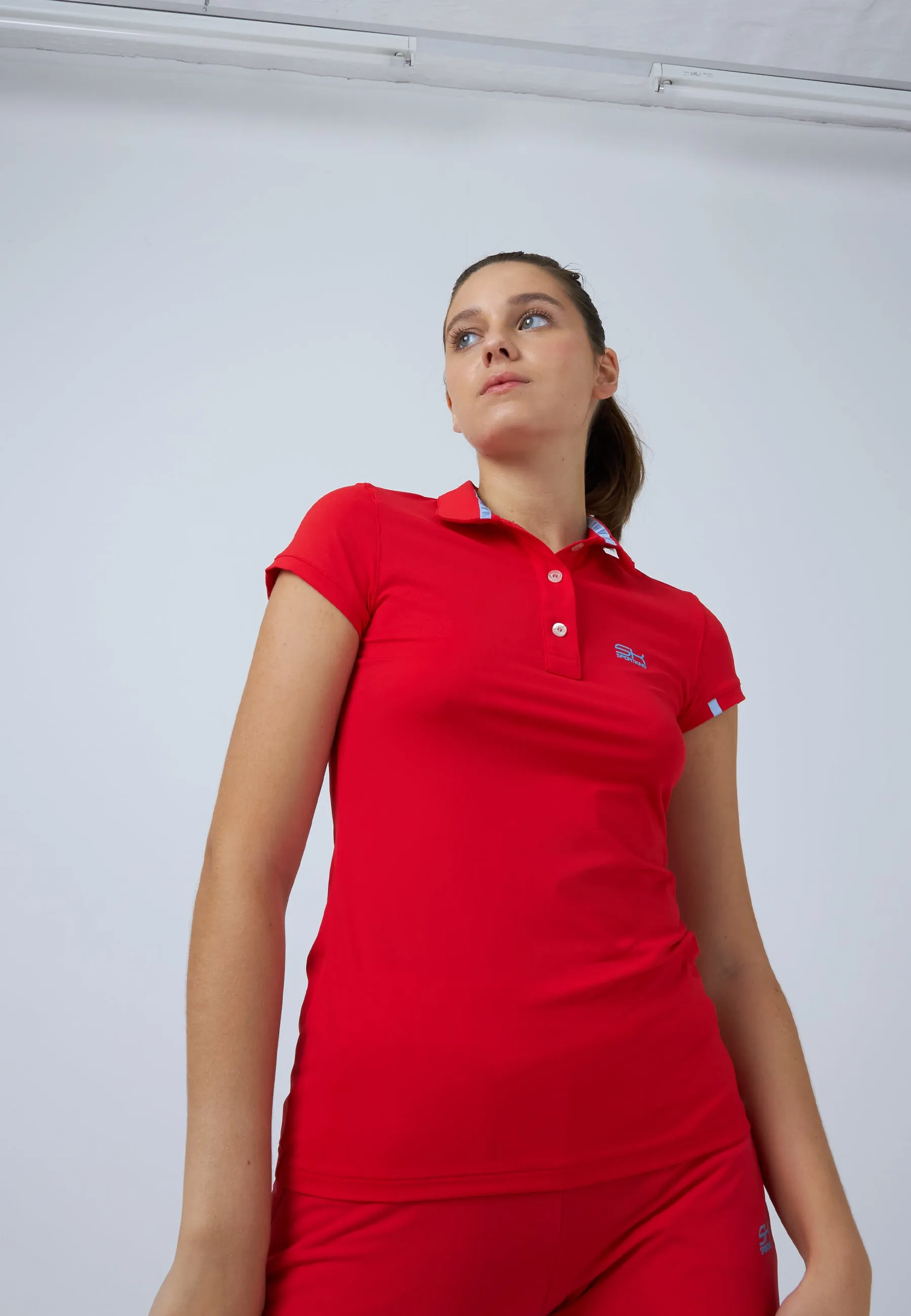 Women Tennis Polo Shirt, red