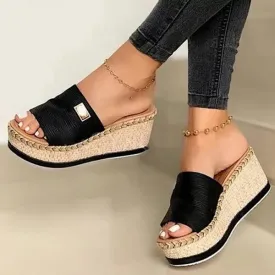 Women Wedge Slippers Platform Flip Flops Soft Comfortable New Casual Outdoor Beach Sandals