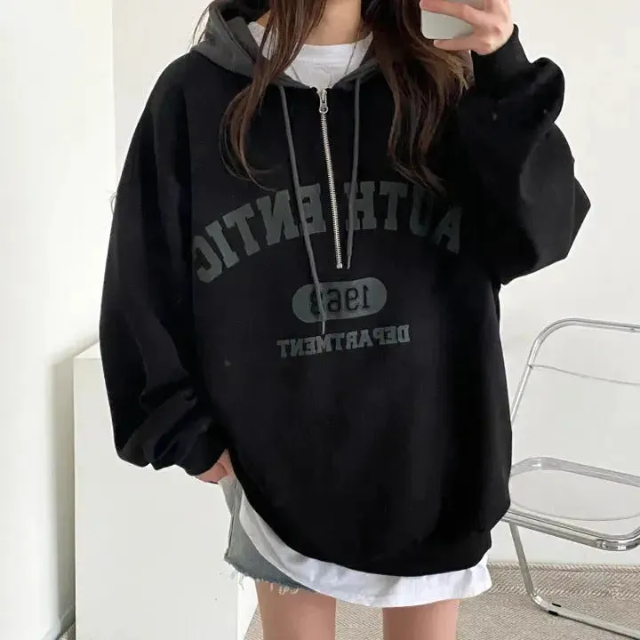 Zipper Versatile Hoodie Thin Niche Style